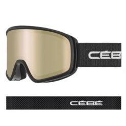 Cébé Masque De Ski STRIKER EVO - Matte Black - Amber Flash Gold Cat.2