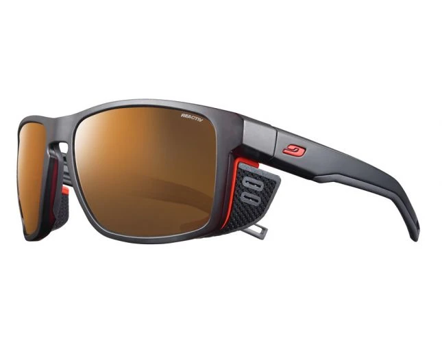 Julbo Shield M Noir Translu / Orange Fluo - REACTIV High Mountain 2-4 Polarized 3 Julbo Shield M Noir Translu / Orange Fluo - REACTIV High Mountain 2-4 Polarized